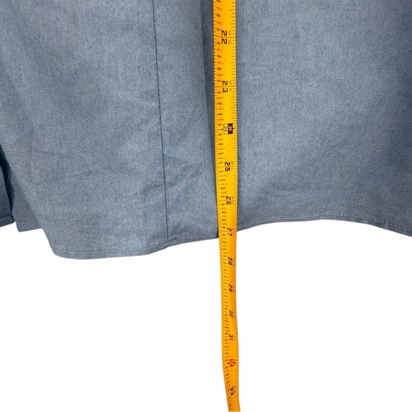 Ashley Stewart Blue Ruffle Sleeve Button Front Blouse Size 22/24 Plus NWT New - Picture 10 of 12